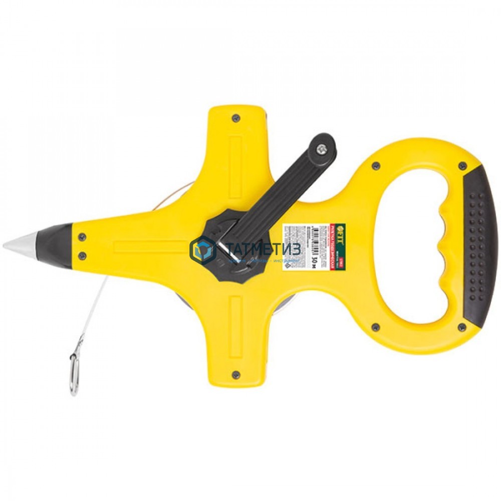 Рулетка геодезическая, 100 м, стальная лента, открытый пласт.корпус, прорез.ручка, FIT -  магазин крепежа «ТАТМЕТИЗ»