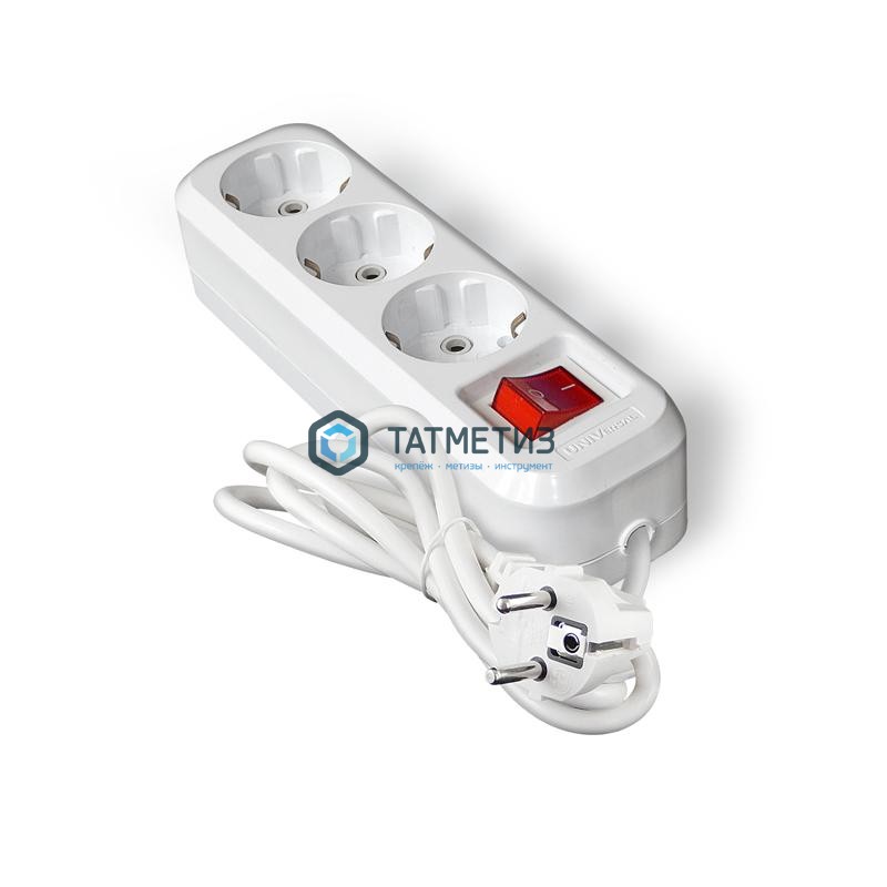 Удлинитель бытовой 3х3м с/з, 16А, IP20, S-303A, ПВС 3х1,5 с выкл. Universal 1726 -  магазин «ТАТМЕТИЗ»