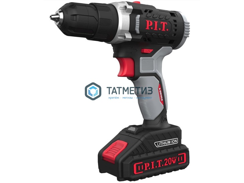 Дрель аккум, P.I.T, 20В, Li-Ion, 30Нм, БЗП, 1,5Ач,быстр.зарядка, кейс -  магазин «ТАТМЕТИЗ»