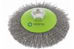 Щетка для УШМ тарелка 100 мм, М14, витая проволока 0,3 мм// Сибртех -  магазин крепежа «ТАТМЕТИЗ»