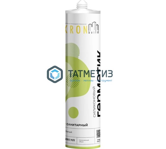 Герметик силиконовый Kronbuild санитарный, БЕЛЫЙ 280 мл / 24 | «ТАТМЕТИЗ» Герметик силиконовый Kronbuild санитарный, БЕЛЫЙ 280 мл / 24 - магазин крепежа «ТАТМЕТИЗ»
