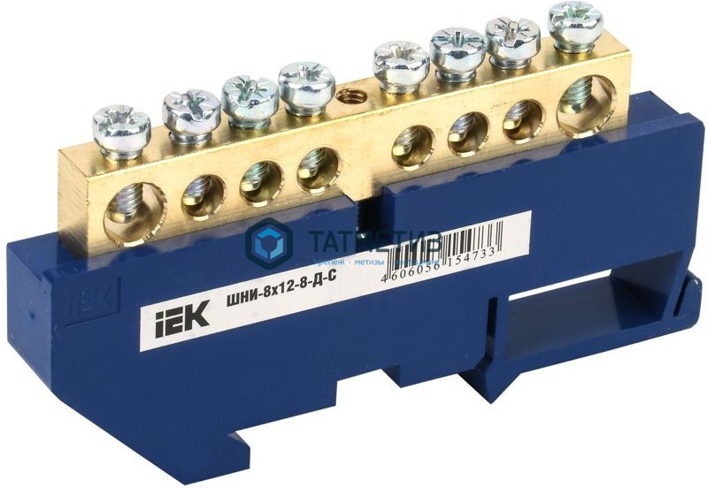 Шина нулевая на DIN-изол. ШНИ 8х12-8-Д-С ИЭК YNN10-812-8D-K07 | «ТАТМЕТИЗ» Шина нулевая на DIN-изол. ШНИ 8х12-8-Д-С ИЭК YNN10-812-8D-K07 - магазин крепежа «ТАТМЕТИЗ»